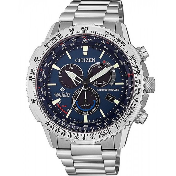 Comprar Reloj Hombre Citizen Radiocontrolado Crono Pilot Super Titanium CB5010-81L