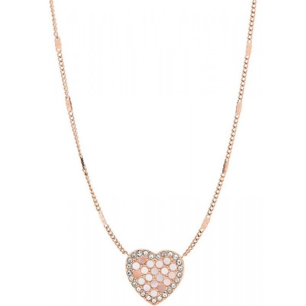 Buy Fossil Ladies Necklace Vintage Glitz JF03164791 Heart Mother of Pearl
