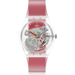Swatch Unisex Watch Gent Clearly Red Striped GE292