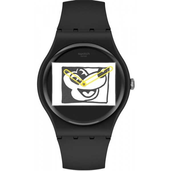 Swatch Mickey Mouse Watch Mickey Blanc Sur Noir SUOZ337 Buy Swatch Mickey Mouse Watch Mickey Blanc Sur Noir SUOZ337