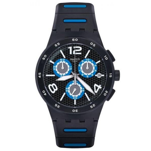 Kaufen Sie Swatch Herrenuhr Chrono Plastic Black Spy SUSB410 Chronograph